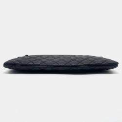 Pre Owned Chanel Black Leather Large Clutch