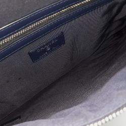 Pre Owned Chanel Navy Blue Leather New Medium Clutch