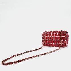 Chanel Red Tweed Classic Mini Crossbody Bag