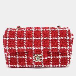 Chanel Red Tweed Classic Mini Crossbody Bag