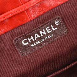 Chanel Red Sheepskin Lambskin Backpack