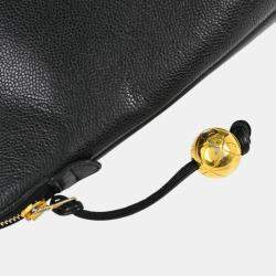 Pre Owned Chanel Black Leather Chain Tote Bag 