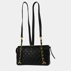 Chanel Black Lambskin Leather Backpack