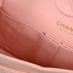 Pre Owned Chanel Pink Calfskin Small Classic Double Flap Shoulder Bag