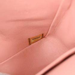 Pre Owned Chanel Pink Calfskin Small Classic Double Flap Shoulder Bag