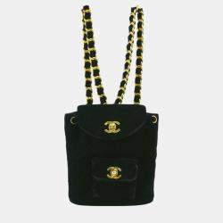 Chanel Black Velvet Small Duma Backpack  