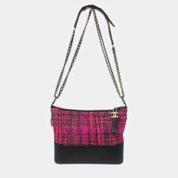 Chanel Pink Tweed Calfskin Medium Gabrielle Shoulder Bag