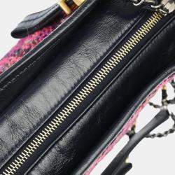 Chanel Pink Tweed Calfskin Medium Gabrielle Shoulder Bag