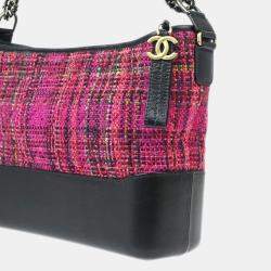 Chanel Pink Tweed Calfskin Medium Gabrielle Shoulder Bag