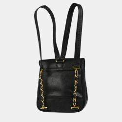 Chanel Black Calfskin Triple CC Backpack