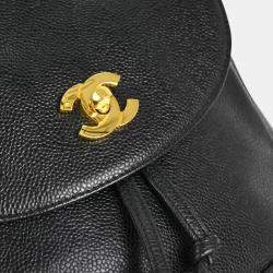 Chanel Black Calfskin Triple CC Backpack