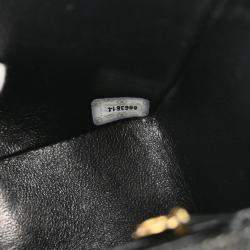 Chanel Black Denim Mini Classic Square Flap Shoulder Bag
