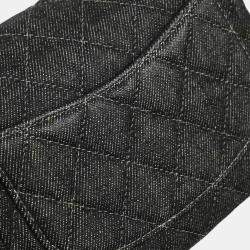 Chanel Black Denim Mini Classic Square Flap Shoulder Bag