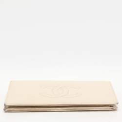 Chanel Cream Caviar Leather L Yen Wallet