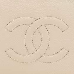 Chanel Cream Caviar Leather L Yen Wallet