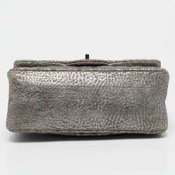 Chanel Metallic Grey Chevron Leather 224 Reissue 2.55 Flap Bag