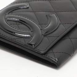 Pre Owned Chanel Black Quilted Leather Cambon Ligne Wallet