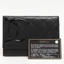 Pre Owned Chanel Black Quilted Leather Cambon Ligne Wallet
