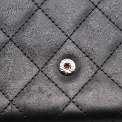 Pre Owned Chanel Black Quilted Leather Cambon Ligne Wallet