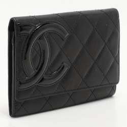 Pre Owned Chanel Black Quilted Leather Cambon Ligne Wallet