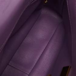 Pre Owned Chanel Purple Quilted Leather Small Pending CC Flap Bag