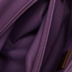 Pre Owned Chanel Purple Quilted Leather Small Pending CC Flap Bag