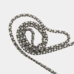 Chanel Silver CC Quilted Aged Calfskin Wallet On Chain