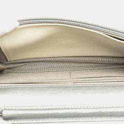 Chanel Silver CC Quilted Aged Calfskin Wallet On Chain