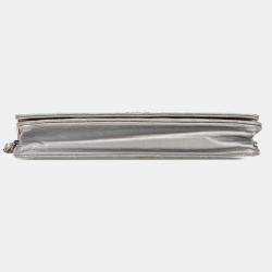 Chanel Silver CC Quilted Aged Calfskin Wallet On Chain