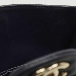 Pre Owned Chanel Navy Blue Quilted Caviar Leather Medium Classic Double Flap Bag