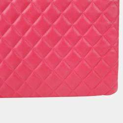 Chanel Pink Lambskin Large O-Case Clutch Bag