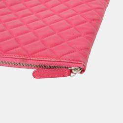 Chanel Pink Lambskin Large O-Case Clutch Bag