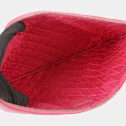 Chanel Pink Lambskin Large O-Case Clutch Bag