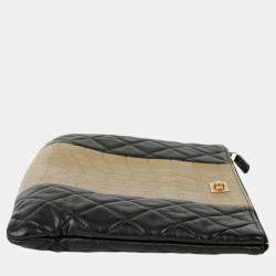 Chanel Black/Gold Crocodile Embossed Reissue Case