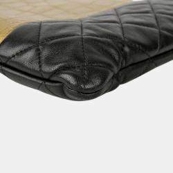 Chanel Black/Gold Crocodile Embossed Reissue Case