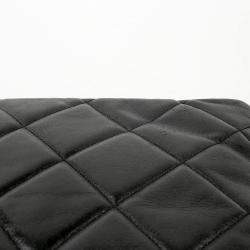 Chanel Black Quilted Goatskin Large 19 Wristlet Pouch 