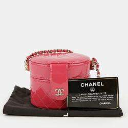 Chanel Quilted Patent Mini CC Allure Vanity Case with Chain