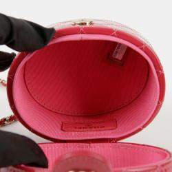 Chanel Quilted Patent Mini CC Allure Vanity Case with Chain