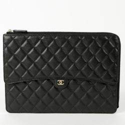 Pre Owned Chanel Caviar Skin Flap Clutch