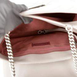 Chanel Gray Leather Flap Tote Bag