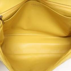Chanel Yellow Quilted Leather Maxi Classic Single Flap Bag