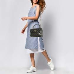 Pre Owned Chanel Black Quilted Leather Small Trendy CC Flap Bag