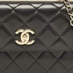 Pre Owned Chanel Black Quilted Leather Small Trendy CC Flap Bag