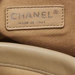 Chanel Beige Canvas Deauville Bowler Bag