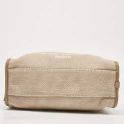 Chanel Beige Canvas Deauville Bowler Bag