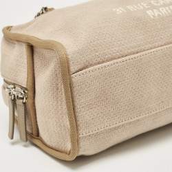 Chanel Beige Canvas Deauville Bowler Bag