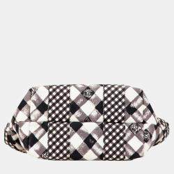 Chanel Black White Canvas Gingham Bag