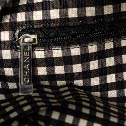 Chanel Black White Canvas Gingham Bag