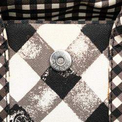 Chanel Black White Canvas Gingham Bag