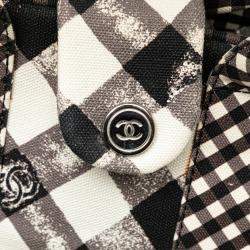 Chanel Black White Canvas Gingham Bag
